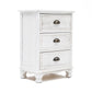 2X Bedside Table 3 Drawer Vintage Side Table Storage Cabinet Bedroom CLARA WHITE