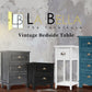 Bedside Table 4 Drawer Vintage Side Table Storage Cabinet Bedroom ADELINE BLUE