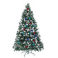 Snowy Christmas Tree Xmas Pine Cones 7Ft 210cm 1290 tips + Bauble Balls