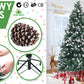 Snowy Christmas Tree Xmas Pine Cones 7Ft 210cm 1290 tips GREEN