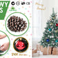 Snowy Christmas Tree Xmas Pine Cones 4Ft 120cm 390 tips + Bauble Balls