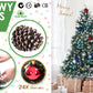 Snowy Christmas Tree Xmas Pine Cones 5Ft 150cm 720 tips + Bauble Balls