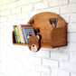 Wooden Wall Mounted Book Shelf Bear theme for children's room