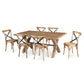 Woodland 2pc Set Dining Chair X-Back Birch Timber Wood Woven Seat Natural