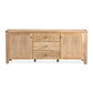 Woodland 140cm Buffet Table Cabinet Timber Wood 3 Drawer 2 Door Natural