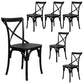 Rustica 6pc Set Dining Chair X-Back Solid Timber Wood Seat Black