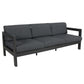 Outie 4pc Set 1+1+3 Seater Outdoor Sofa Lounge Coffee Table Aluminium Charcoal