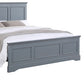 4 Pieces Bedroom Suite in Solid Wood & MDF King Size Grey Colour Bed, Bedside Table & Dresser