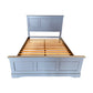 5 Pieces Bedroom Suite in Solid Wood & MDF King Size Grey Colour Bed, Bedside Table, Dresser & Tallboy