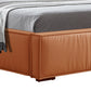 Louis King Bed Frame PU leather KD Slat in Wooden Legs