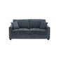 2 Seater Sofa Set Polyester Fabric Charcoal Multilayer Two Pillows Individual Pocket Spring