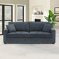 3 Seater Sofa Set Polyester Fabric Charcoal Multilayer Two Pillows Individual Pocket Spring