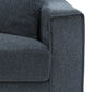 3 Seater Sofa Set Polyester Fabric Charcoal Multilayer Two Pillows Individual Pocket Spring