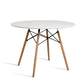 Wood Dining Table for 2-4 People,80cm DIA Modern Round Kitchen Table with Wood Legs for Dining Room, Living Room and Kitchen