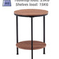 Wooden 2-Tier Side Table/Small Bedside Table/Round Sofa End Table for Living Room, Bedroom