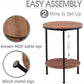 Wooden 2-Tier Side Table/Small Bedside Table/Round Sofa End Table for Living Room, Bedroom