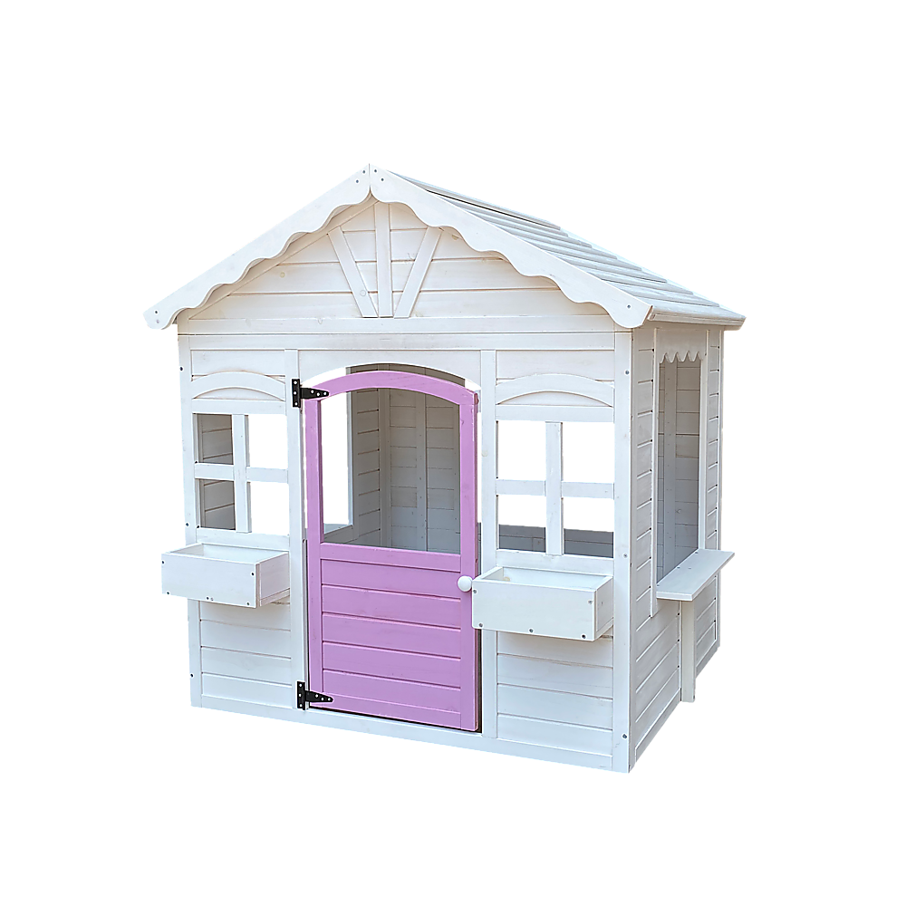 Cubby House Kids Wooden Outdoor Playhouse Cottage Play Children Timber