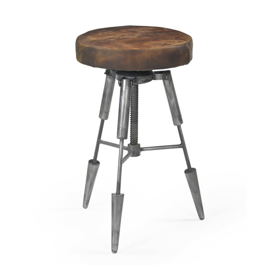 TRIPOD LEATHER WIND UP STOOL