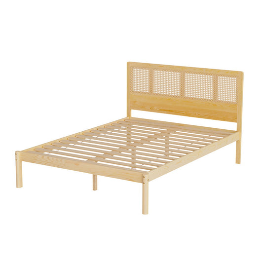 Artiss Bed Frame Double Size Rattan Wooden RITA