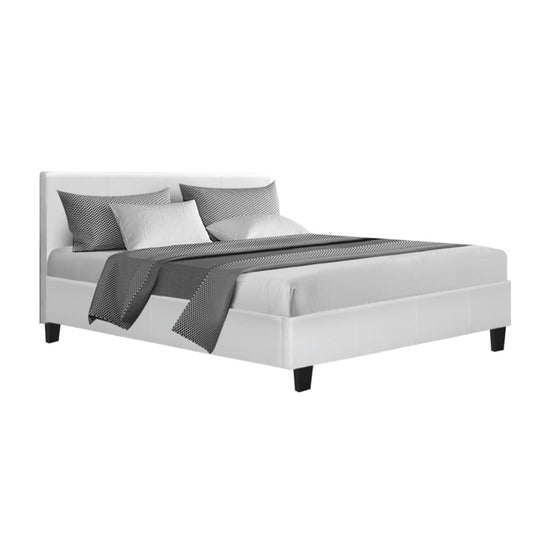 Artiss Bed Frame Double Size White NEO