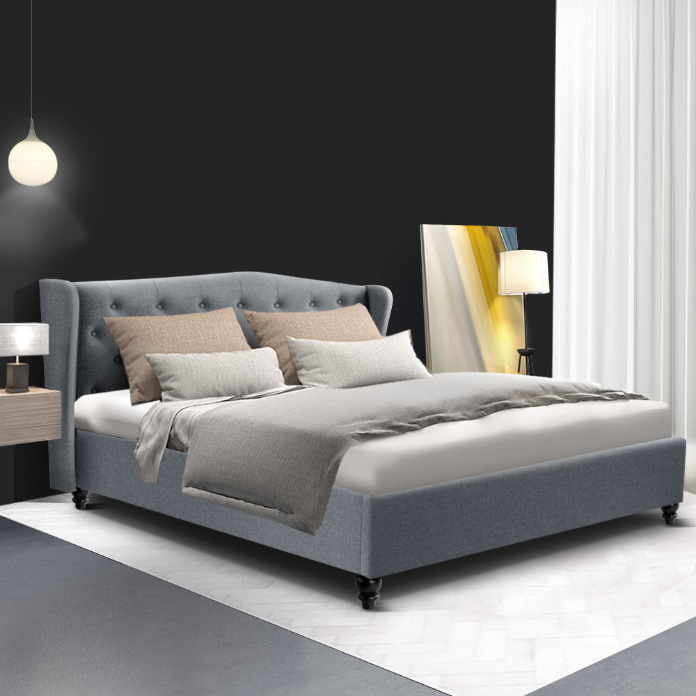 Artiss Bed Frame Queen Size Grey PIER