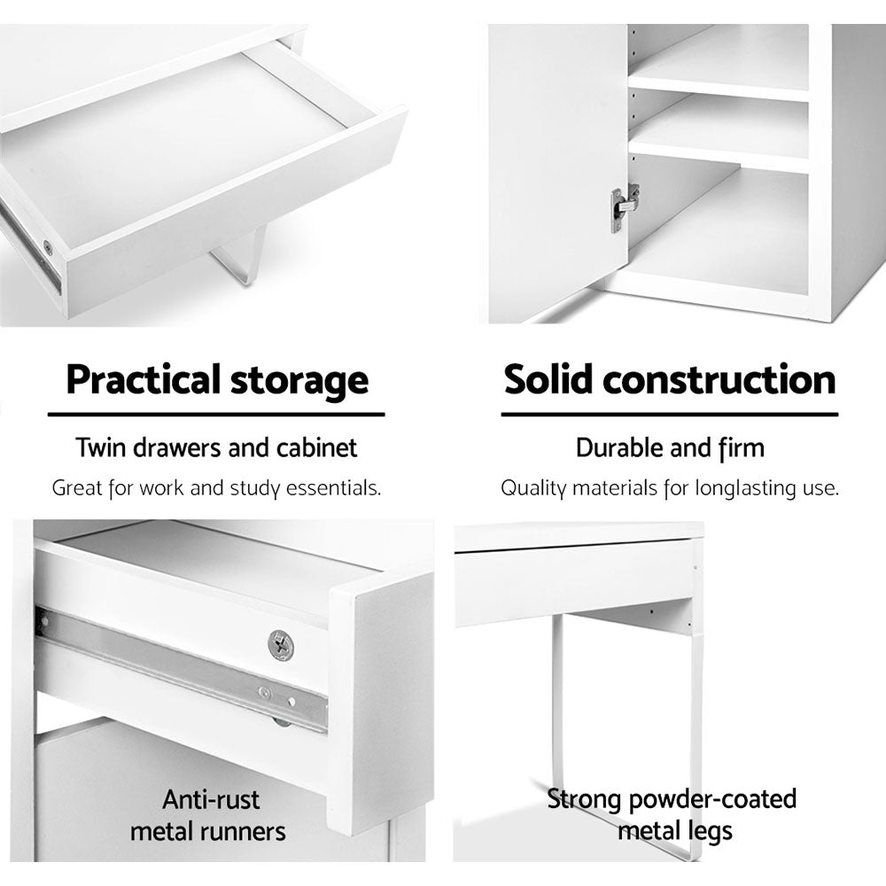 Artiss Computer Desk Drawer Cabinet White