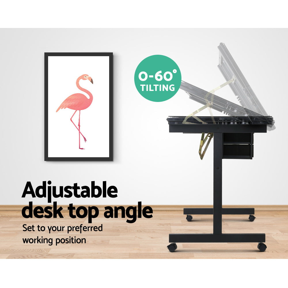 Artiss Drawing Desk Drafting Table Black