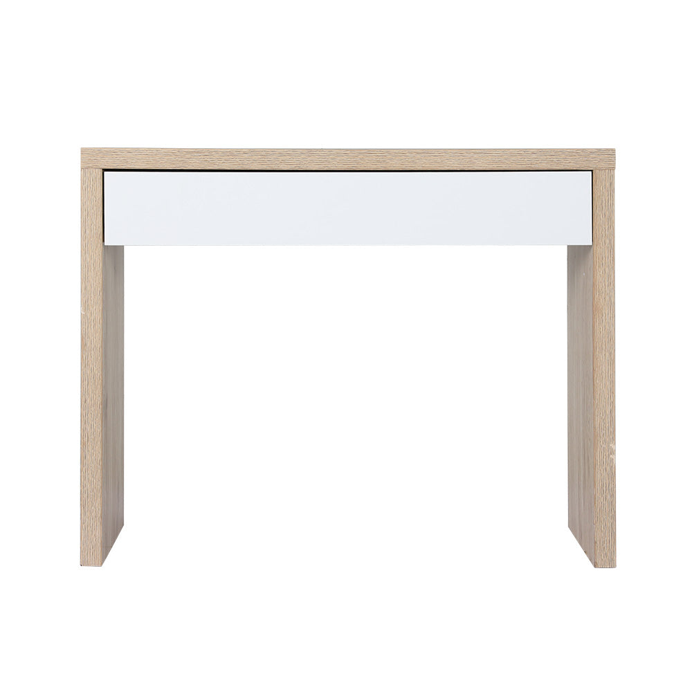 Artiss Console Table Storage Drawer Jory White Pine