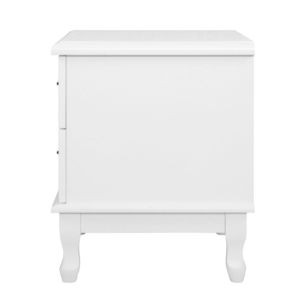 Artiss Bedside Table 2 Drawers - KUBI White