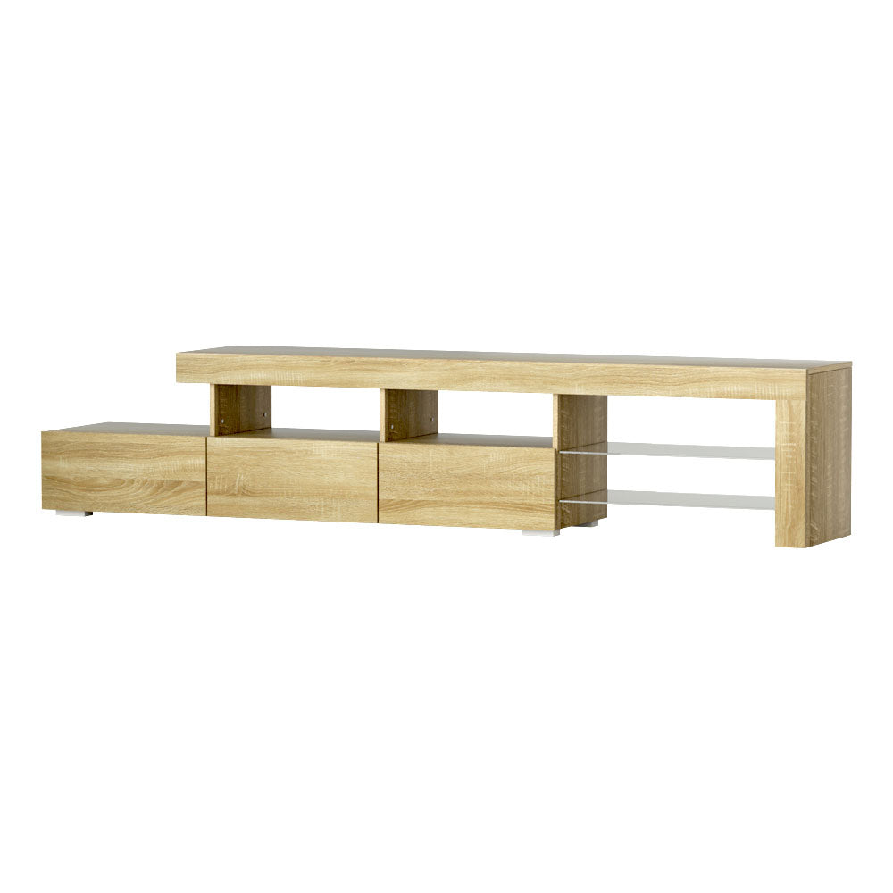 Artiss Entertainment Unit TV Cabinet LED 215cm Pine Caya