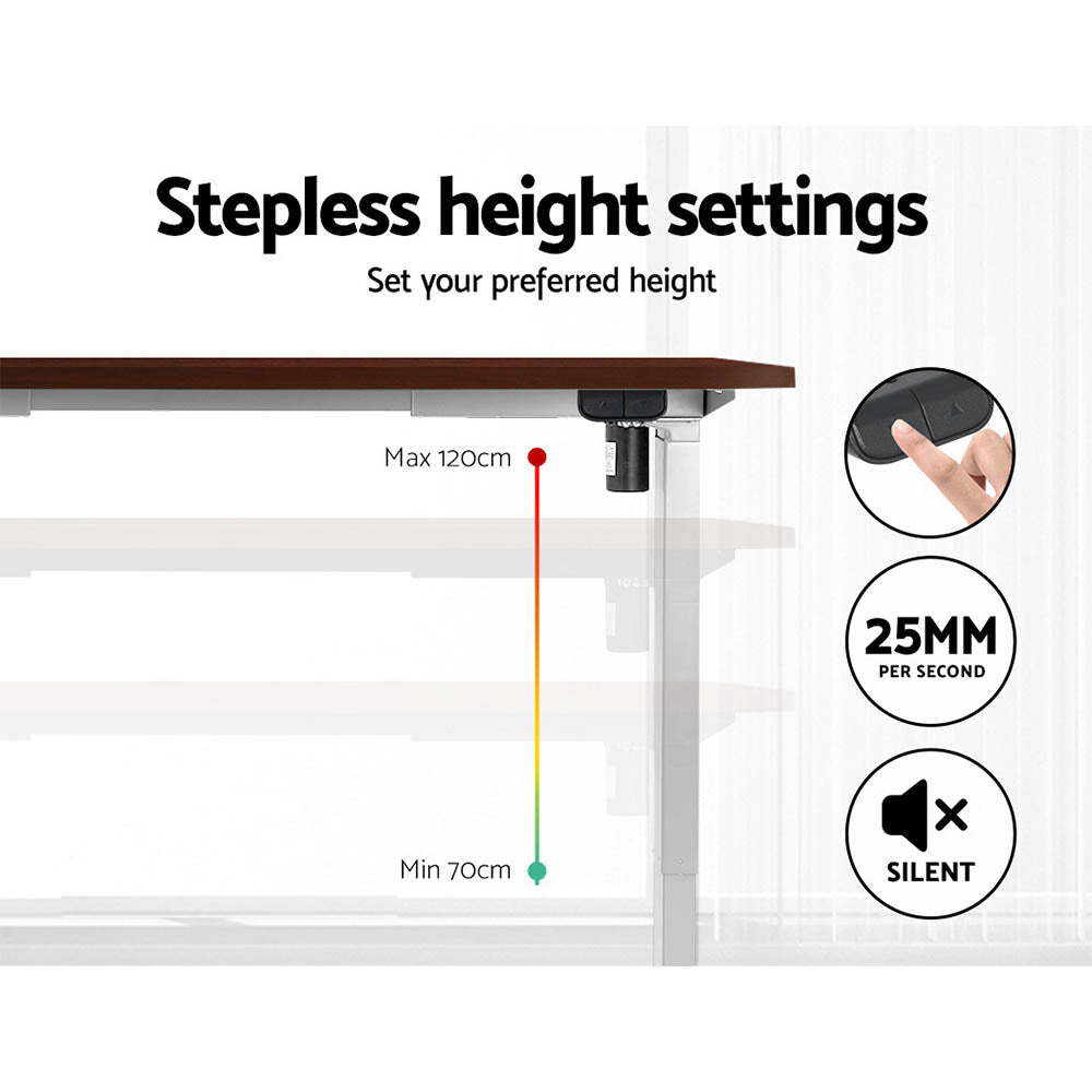 Artiss Standing Desk Motorised Sit Stand Desks Walnut 120CM