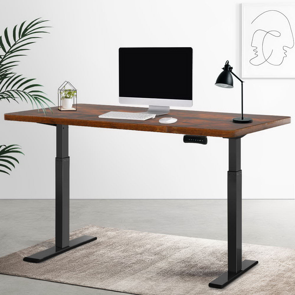 Artiss Standing Desk Motorised Dual Motor Walnut 120CM