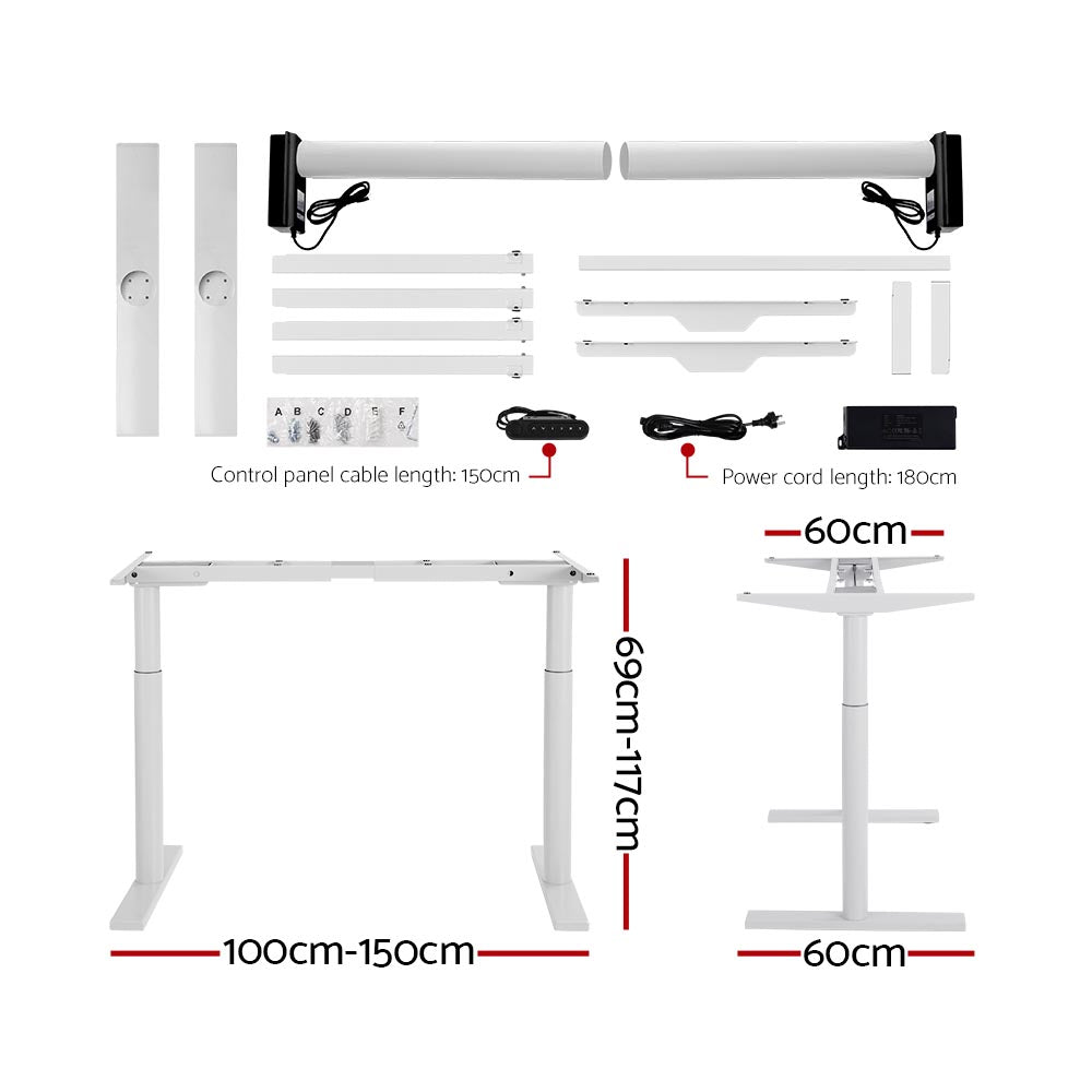 Artiss Standing Desk Motorised Electric Dual Motor 120CM Black