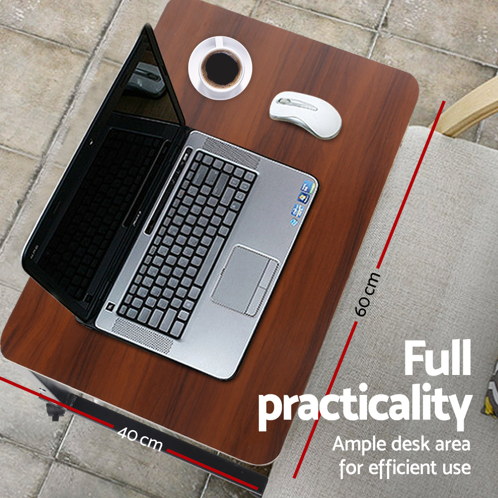 Artiss Laptop Desk Table Adjustable 60CM Dark Wood