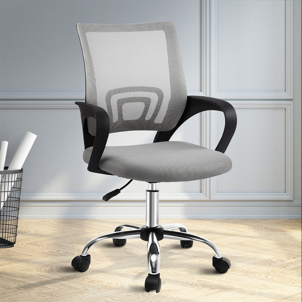 Artiss Mesh Office Chair Mid Back Grey