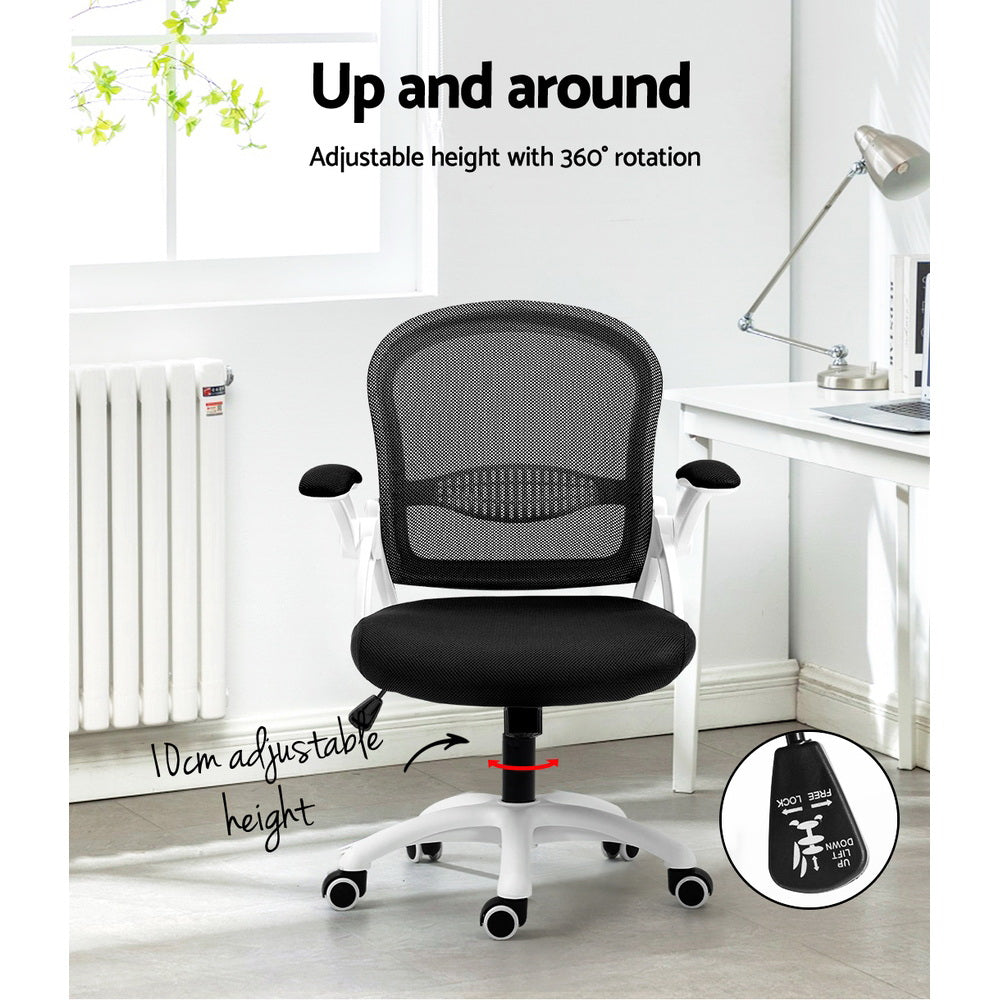 Artiss Mesh Office Chair Mid Back Black