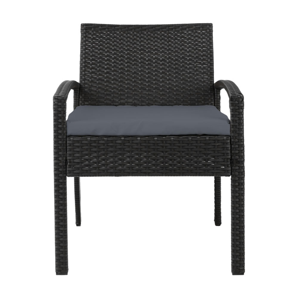 Gardeon 2PC Outdoor Dining Chairs Patio Furniture Rattan Chair Cushion Felix