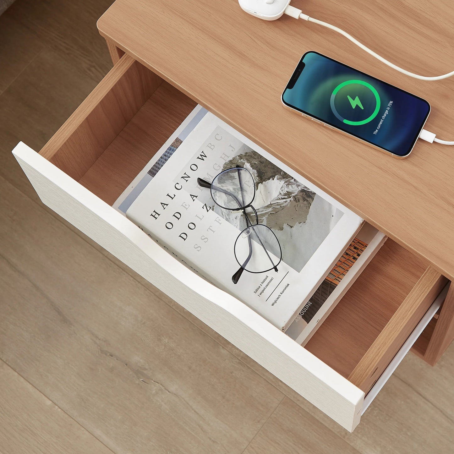 Bedside Table with Powerboard & USB Ports