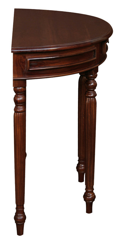 Turn Leg Half Round Sofa Table (Mahogany)