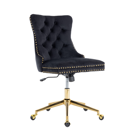 Velvet Home Office Chair- Black