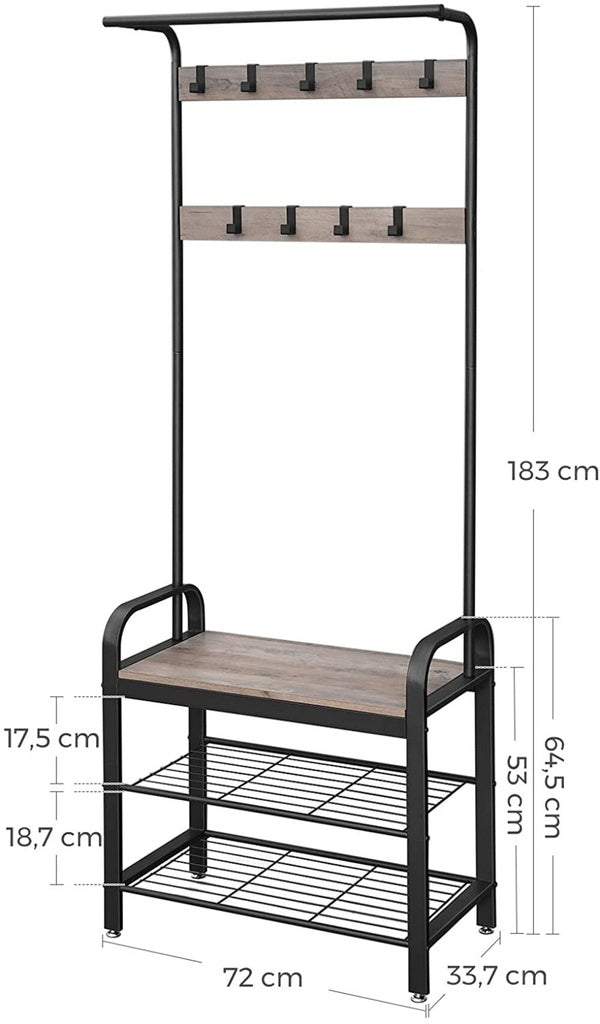 VASAGLE Coat Rack Stand Greige and Black HSR40MB