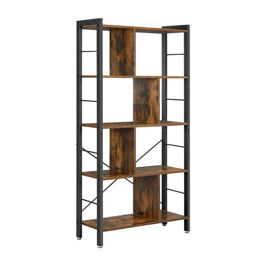 VASAGLE Bookshelf Rustic Brown and Black LBC12BX