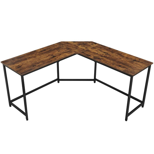 VASAGLE L-Shaped Computer Desk Rustic Brown and Black LWD73X