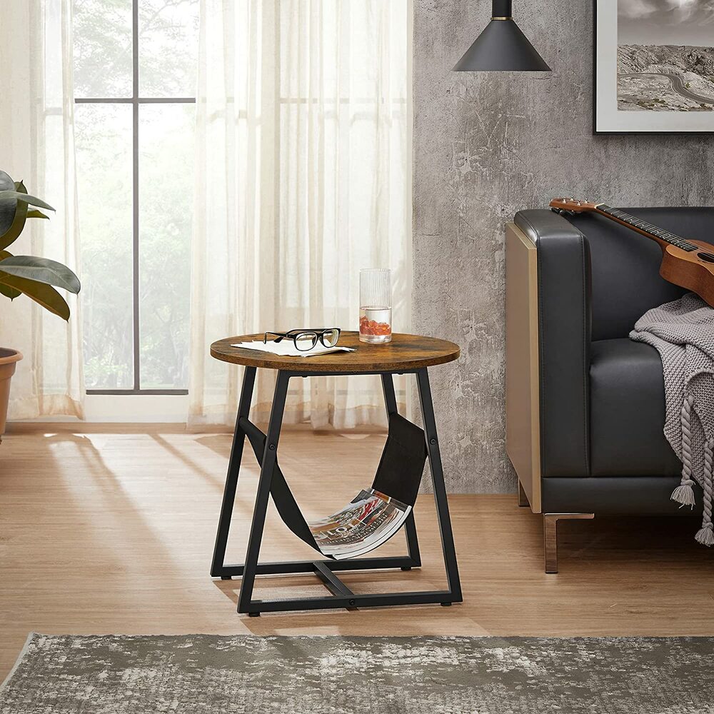 VASAGLE Side Table Rustic Brown and Black LET281B01