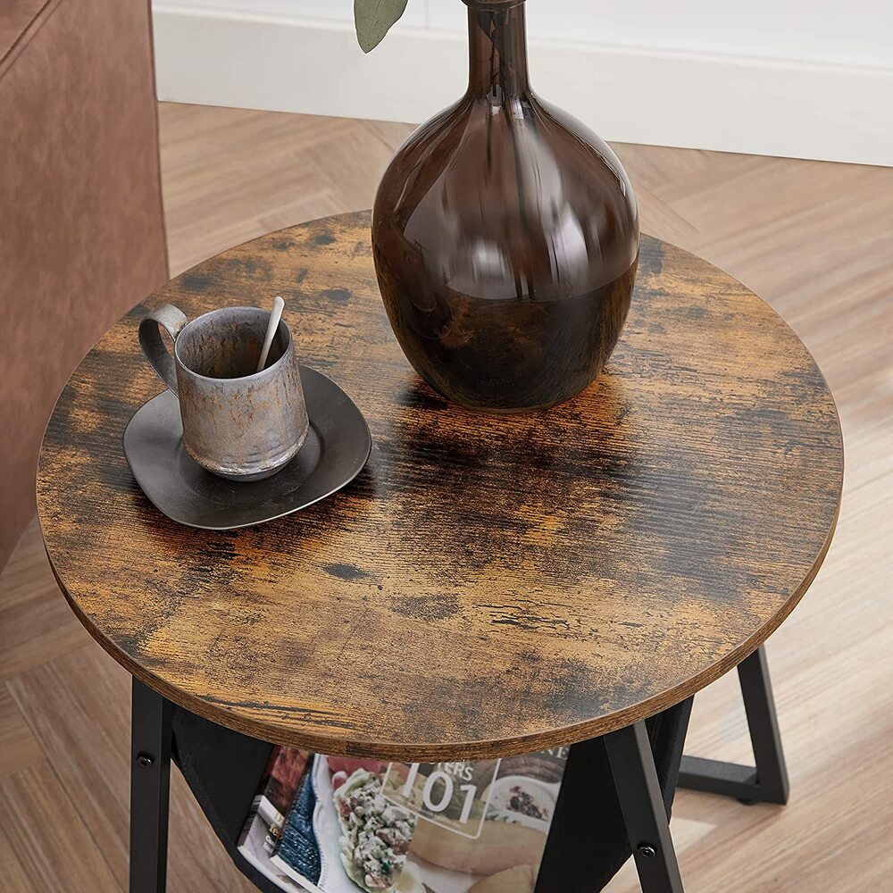 VASAGLE Side Table Rustic Brown and Black LET281B01