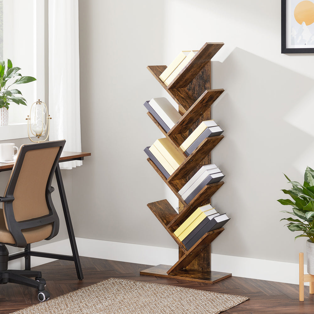 VASAGLE Tree Bookshelf 8-Tier Rustic Brown LBC11BX