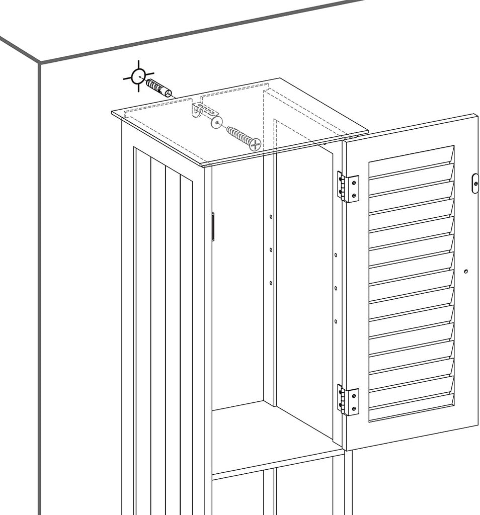 VASAGLE Floor Cabinet with 2 Doors and Shelves White BBC69WT