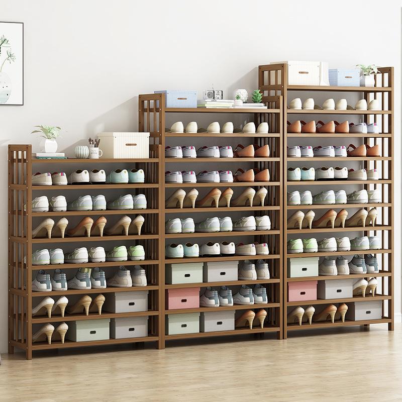 6 Tier Tower Bamboo Wooden Shoe Rack Corner Shelf Stand Storage Organizer