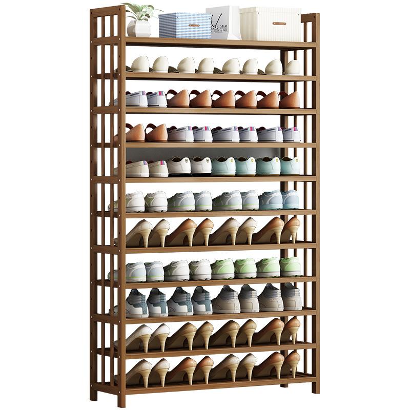 10 Tier Tower Bamboo Wooden Shoe Rack Corner Shelf Stand Storage Organizer