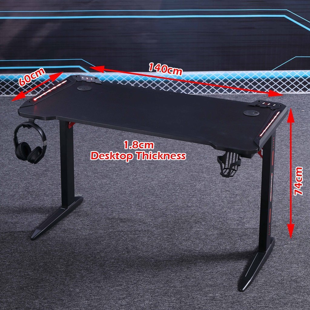 D2105 140cm Gaming Desk Desktop PC Computer Desks Desktop Racing Table Office Laptop Home AU